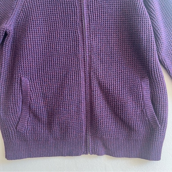 LL Bean Mens Waffle Knit Full Zip Cardigan Maroon Gorpcore Old Money size L - Picture 10 of 16